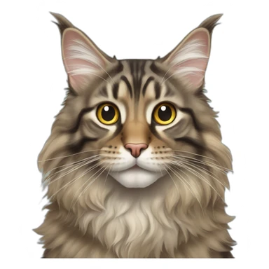 Maine coon tabby cat sticker
