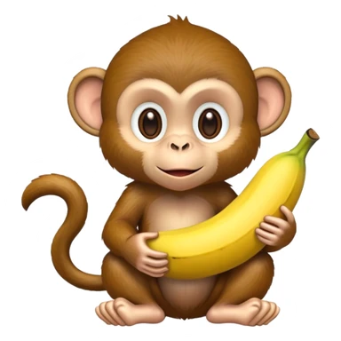 Monkey with banana sticker