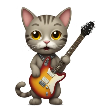 Cat with electric guitar sticker