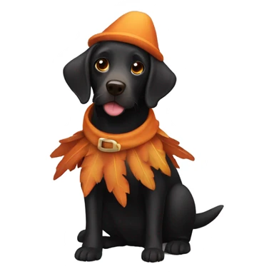Black Labrador dog in a turkey costume sticker