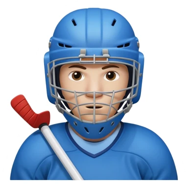ice hockey goalie portrait, head and shoulders only, wearing goalie mask and helmet, padded jersey collar, holding goalie stick, focused intense expression, 3D cartoon style, mobile game icon style, clean background, no text, no watermark

 sticker