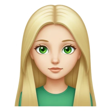 красивая девушка с белоснежной кожей и длинными прямыми светлыми волосами и с зелеными глазами sticker