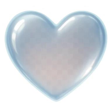 heart with a soft glass bubble effect, digital illustration, no background sticker