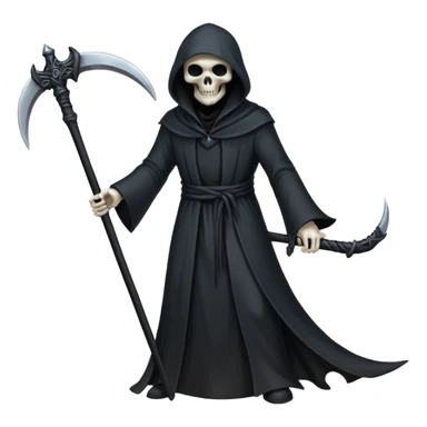 Shadow Scythe for grim reaper with black aura and the scythe must be black and straight in the handle with no additional things sticker