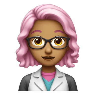 pink girl doing chemistry  sticker