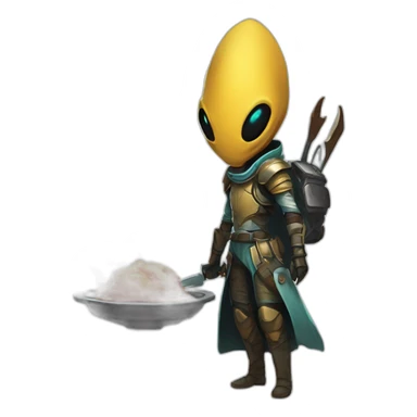 let him cook alien emoji scifi roguelike rpg style inspired by slay the spire digital art sticker