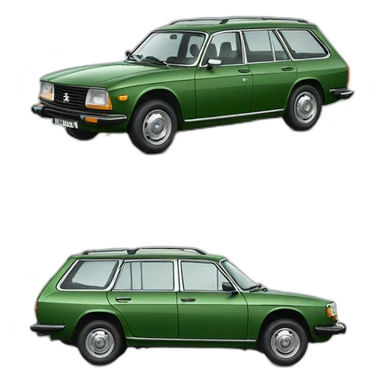 Green metallic Peugeot 304 stationwagon sticker