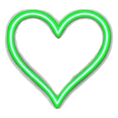 Neon green heart sticker