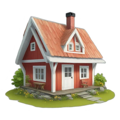 scandinavian summer house sticker