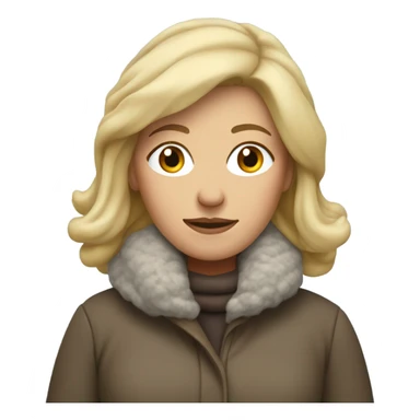 freezing blonde middle age woman winter sticker
