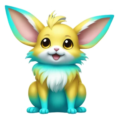 Shiny Colorful Yellow Cyan Electric Mouse Eevee sticker
