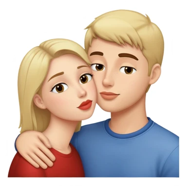 Kissing my boyfriend on the cheek  sticker