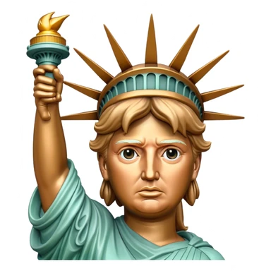Statue of liberty with Donald Trump face sticker