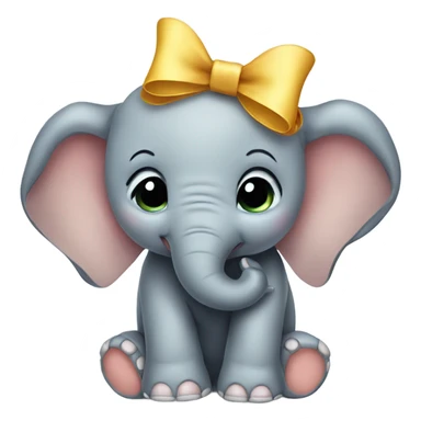 baby elephant wearing a bow  sticker