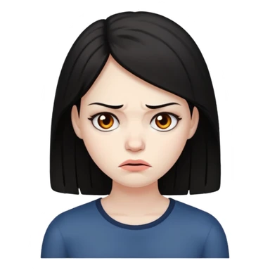 dark haired woman both sad and angry sticker