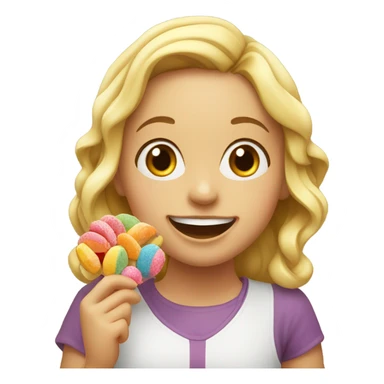 a girl eat sweets sticker