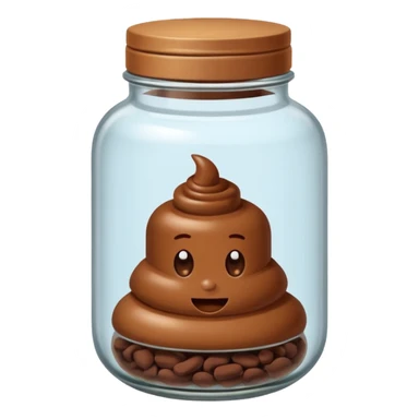 One poop in the jar with no face sticker