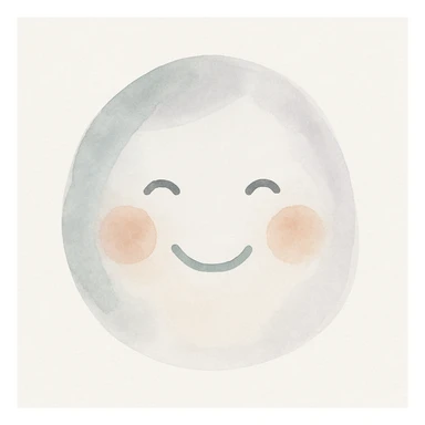 smiling face, watercolor style sticker