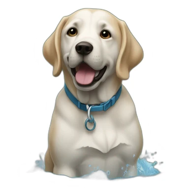 Un chien enragé qui boit de l’eau  sticker