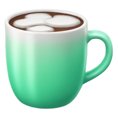 Realistic isolated gradient mint green hot chocolate mug. sticker