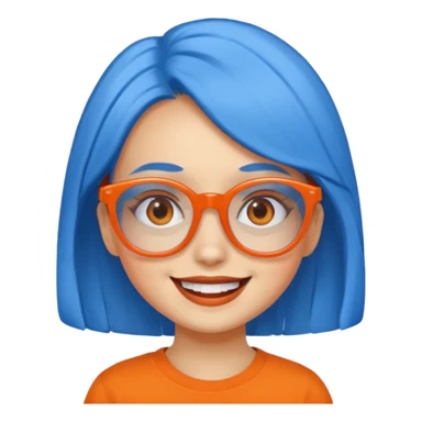 blue skinned orange glassed daughter sticker