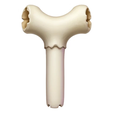 a femur bone with small holes inside sticker