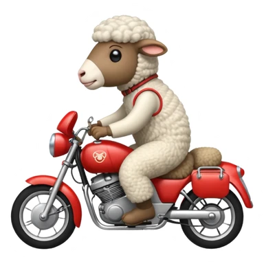 a sheep on a motorbike sticker