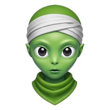 Alien wearing a bandana sticker
