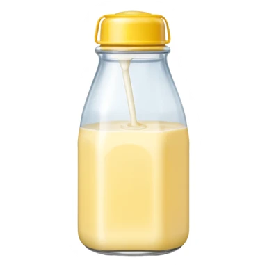 baby Milk bottle yellow sticker