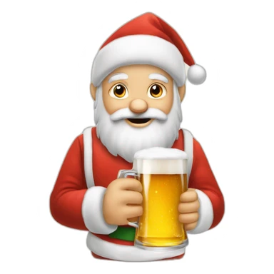 Père Noël qui offre un verre de bière à un enfant comme cadeau sticker