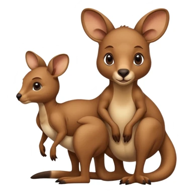 A kangaroo which has its baby kangaroo in its pouch(marsupium) sticker