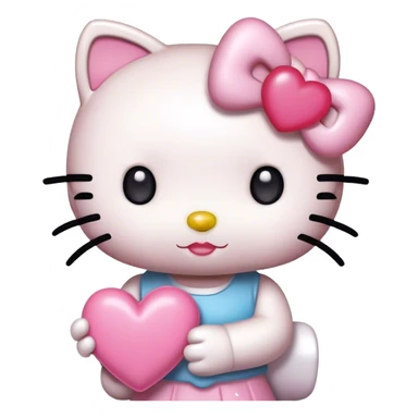 hello kitty with heart sticker