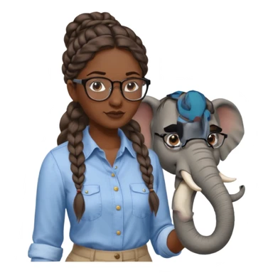 a woman elephant teaching sticker