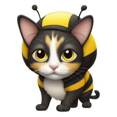 Cat wearing a bumblebee costume sticker
