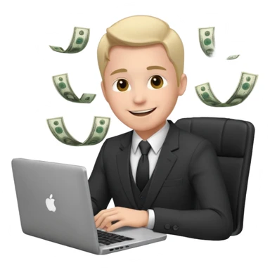 aktien experte er sitz am laptop und verdient durchs traden geld

geld sollte um ihn herum sein sticker