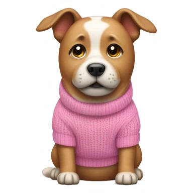 Dog wearing a pink sweater  sticker