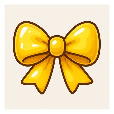 yellow bow emoji, cute and shiny sticker