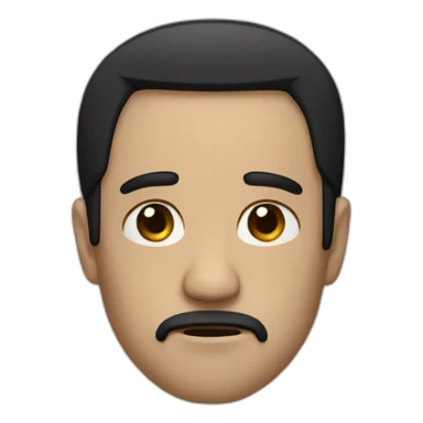 sad men with black hair sticker