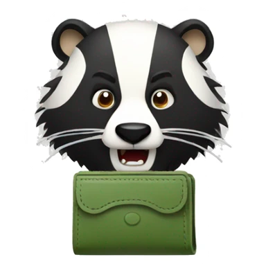 angry badger with empty wallet sticker