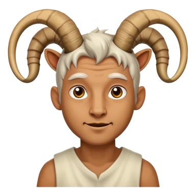 man with goat horn sticker