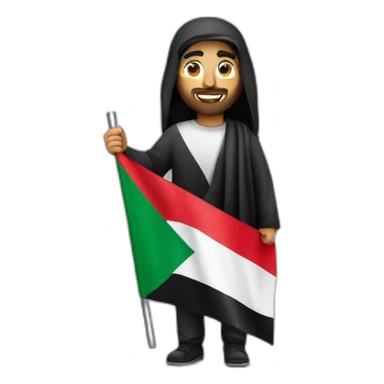 Arab Men holding Palestinian flag sticker