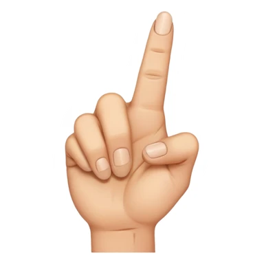 Hand with middle finger bent halfway sticker