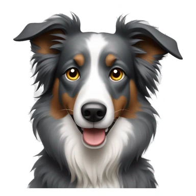 Grey border collie looking guilty  sticker