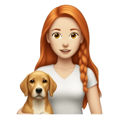 White girl red hair with yellow lab dog sticker