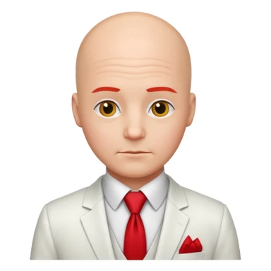 bald with red necktie, white suit sticker