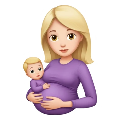 woman in second trimester of pregnancy with baby bump sticker