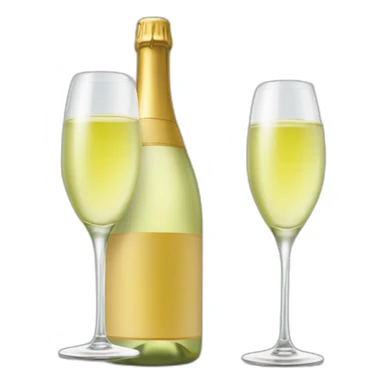 cava logo one big bottle and two same clinking glasses of white wine sticker