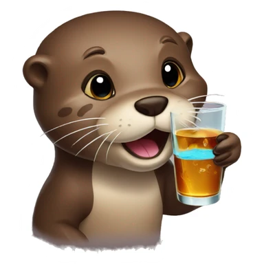 Otter drink whiskey  sticker