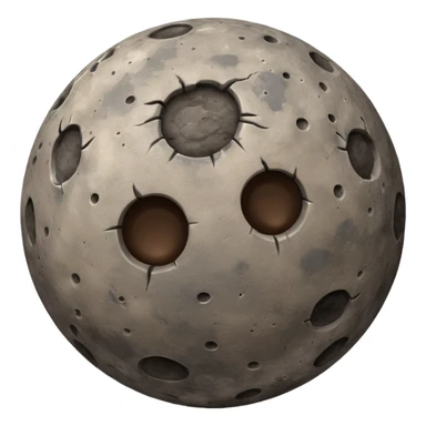 round emoji of Mercury, rocky gray with brownish tones, heavily cratered and rough, resembling the real planet's surface sticker