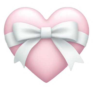 Pastel pink heart with white bow sticker